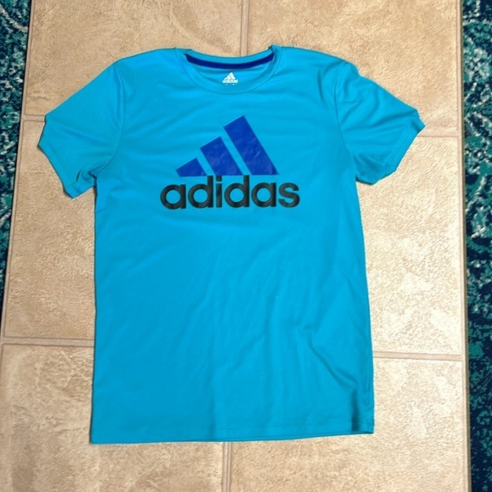 Adidas, boys blue athletic, performance tee